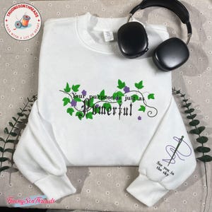 Powerful Embroidery Shirt, Powerless x Powerful shirt, Dark Fantasy Book Quote Shirt, Signed by Kai, Fantasy Bookish Sweatshirt for Fans