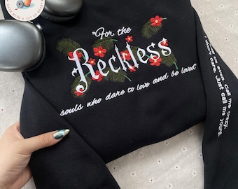 Sweatshirt Reckless Souls Bookish – geïnspireerd op donkere romantiek, Ruin Me-borduurwerk, cadeau voor fantasylezers
