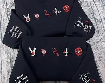 Twilight Embroidered Sweatshirt, Twilight Saga Embroidered Crewneck, Edward Cullen, Vampire, Bookish, Vampires Wolves, Forks Washington