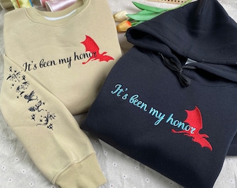 It's been my honor Liam Fourth Wing, Sweater, Fourth Wing Embroidered Sweater, Dragon Rider, Basgiath War College, Liam Mairi Sweatshirt