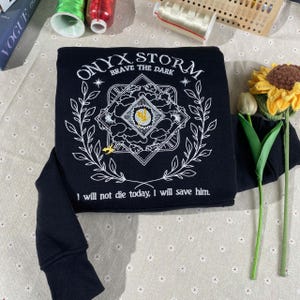 Onyx Storm Embroidered Shirt, Violet Sorrengail, Fourth Wing Shirt, Basgiath War College, I Will Save Him, Xaden Riorson, Bookish