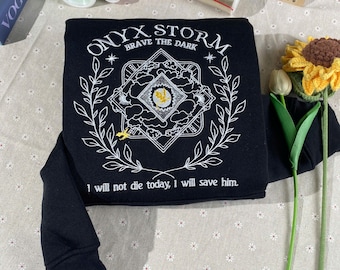Onyx Storm Embroidered Shirt, Violet Sorrengail, Fourth Wing Shirt, Basgiath War College, I Will Save Him, Xaden Riorson, Bookish