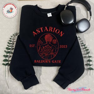 Astarion Embroidered Sweatshirt – Baldur’s Gate 3 Shirt, Girl Dinner Gaming Gift, Fantasy Fan Apparel