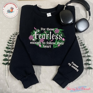 Fearless Embroidered Sweatshirt, Inspired by Powerless Trilogy by Lauren Roberts, Bookish Dark Romance, Fantasy Bookish Sweatshirt for Fans