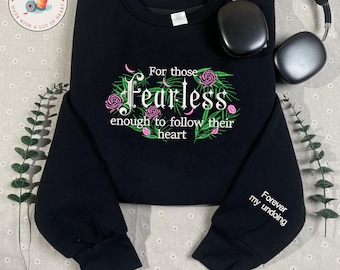 Broderad tröja med oräddhet, inspirerad av Powerless-trilogin av Lauren Roberts, boklig mörk romantik, fantasy-boklig tröja för fans