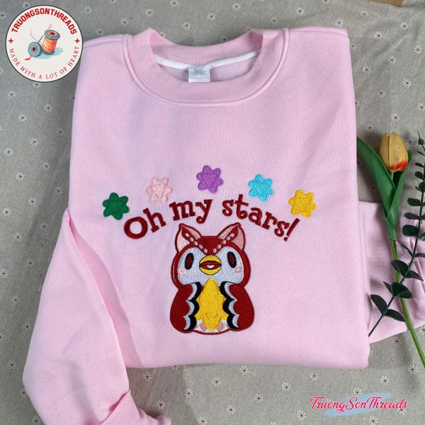 ACNH Celeste Crewneck – Oh My Stars Embroidered Sweatshirt, Star Fragment Design
