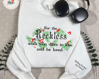 Reckless Souls Broderad tröja – Inspirerad av Powerless-trilogin av Lauren Roberts – Bokliknande present till läsare, Romantasy-fanmerchandise