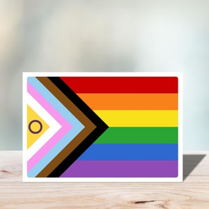 Postkarte Progress Pride LGBTQ+ Flagge artivistPostcards
