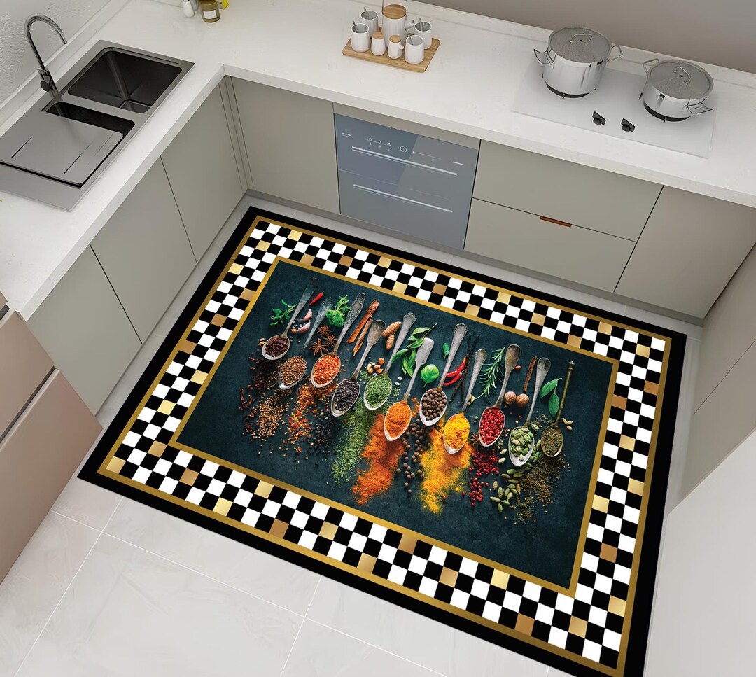 Checkered Rug,spices Rug,colorful Rug,rugs for Kitchen,runner Rug ...