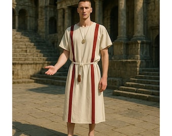 Roman Gladiator Tunic | Greek Toga Costume for Men | Historical Reenactment Renaissance Faire Outfit