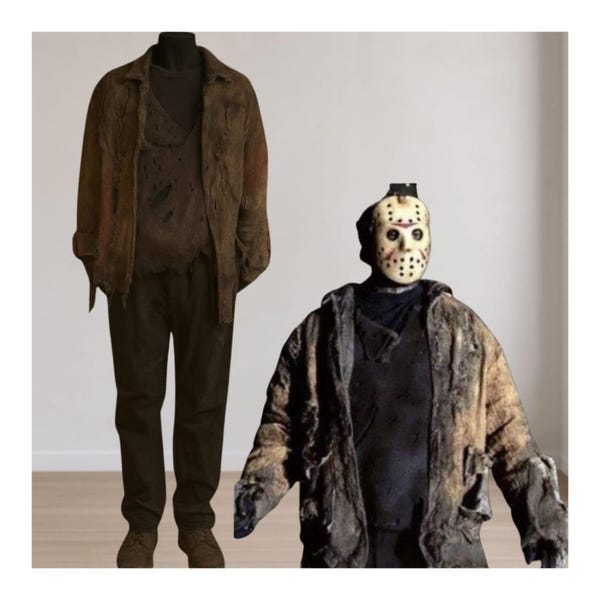 Jason Voorhees Costume 2025 | Friday the 13th Cosplay | Horror Movie Slasher Outfit | Halloween Mask & Jumpsuit