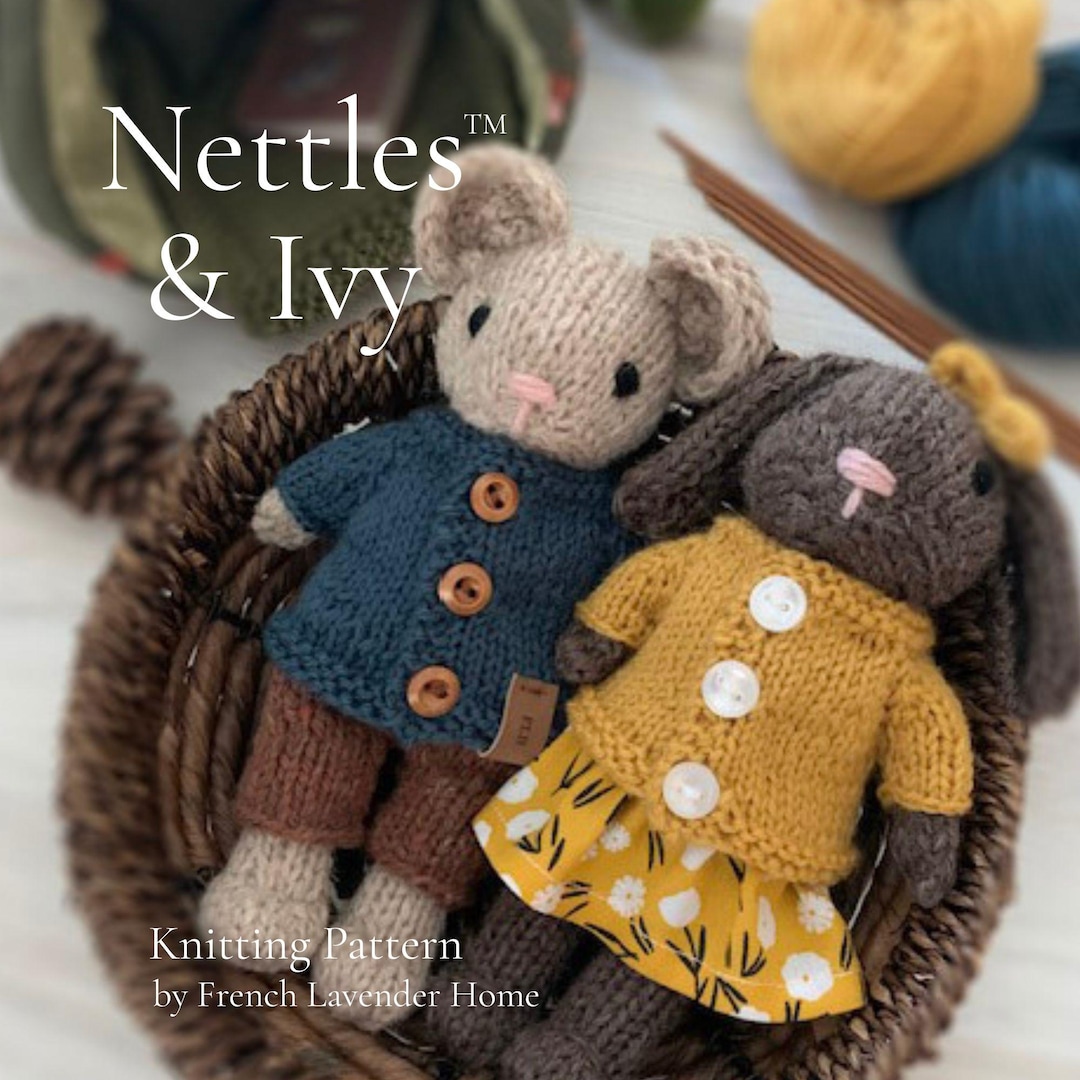 BUGるBEAR & BUNNY painternet 2体セット Nettles and Ivy - Mouse and Bunny KNITTING PATTERN - Etsy