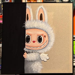 手作りのラブブ絵画アクリル画スタイリッシュな部屋の装飾かわいい壁の