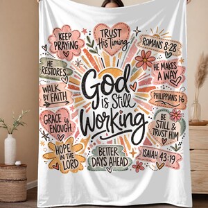 Christian Mom Blanket Velveteen Plush Faith Scripture Throw Religious Gift Prayer Comfort Bible Verse Spiritual Woman Believer Soft Cozy