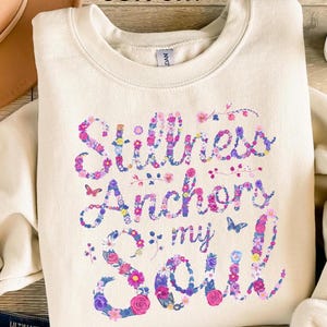 Stillness Anchors My Soul PNG: Floral Christian Design (Digital Download)
