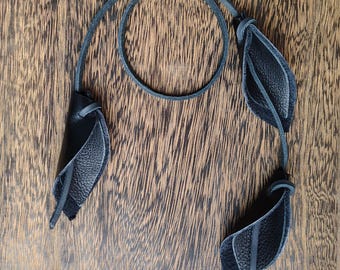 Leather Lily Flower Bag Charm | Black | "Gracie Lilies"