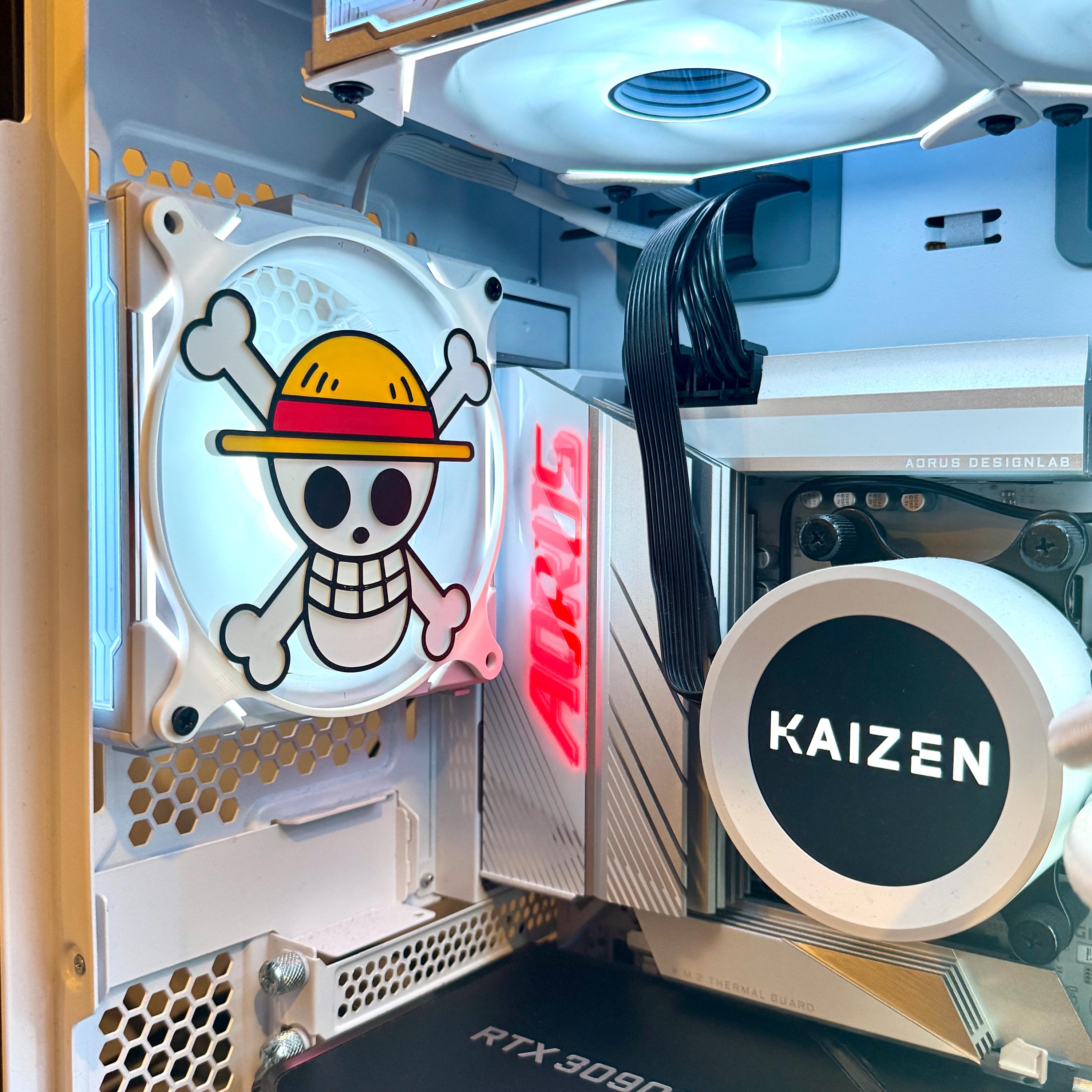 OP Jolly Roger Gaming PC Fan Cover Shroud Grill Custom Anime Gift