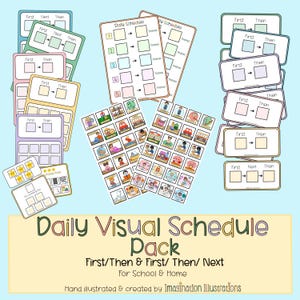 Calendrier de l'assistance visuelle en classe et à domicile - Aide-mémoire visuel d'abord, puis ensuite
