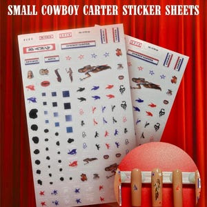 Small Cowboy Carter Clear Vinyl Sticker Sheets - Nail Art & More