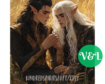 V&L, White/Grey Arts Bonded Elf Pair Spirit Companions - Intense | Protective | Nurturing