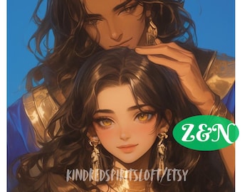 Royal Djinn Pair Spirit Companions: Fire & Sand, (PDF)