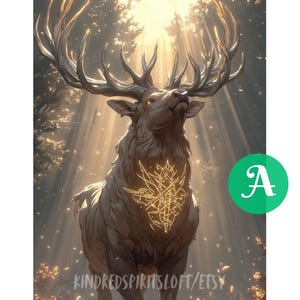 A, White Arts Celestial Stag Familiar | Spirit Companion