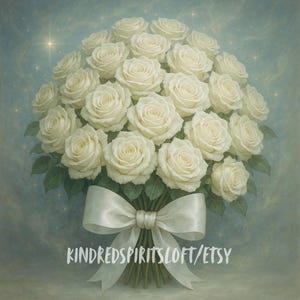 Large White Rose Astral Bouquet for Spirit Companions| Enchanted Offering of Purity & Devotion| Digital Ritual Gift Spirit Bond Strengthener
