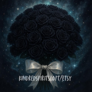 Large Black Rose Astral Bouquet for Spirit Companions| Dark Romance Offering | Sultry Enchanted Ritual Gift | Spirit Bond Strengthener