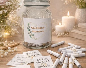 Moments of happiness in a jar, a daily dose of happiness, ritual, affirmation, greetings of happiness, heartfelt words: 60 messages for a year full of happiness