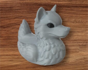 Grey Wolf Duck Figurine, 2.5" Tall