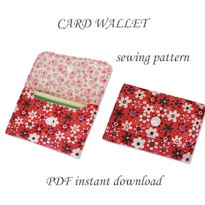Padrão de costura para mini carteira de cartão | Padrão para porta-cartões | Padrão de costura para mini carteira em PDF | Tutorial de costura para iniciantes cw002