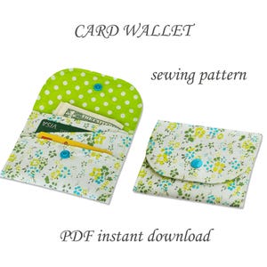 Patrón de costura para minitarjetero / Patrón para tarjetero / Patrón de costura para billetera de tres bolsillos en PDF / Tutorial de costura para principiantes cw004