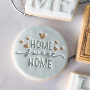 Timbro e tagliabiscotti Home Sweet Home - Biscotti di zucchero, goffratrice per biscotti, fondente, biscotto per inaugurazione della casa, regalo per inaugurazione della casa