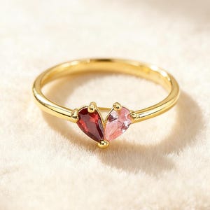 Custom Birthstone Ring,Heart Birthstone Ring,Personalized Birthstone Ring,Birthstone Jewellery,Christmas Gift,Memorial Gift,Birthday Gift