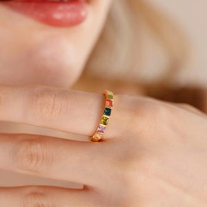Birthstone Ring For Mom, Family Birthstone Ring, Personalized Birhtstone Ring, Birthstone Rings for Women, Anniversary Gift, Birthday Gift