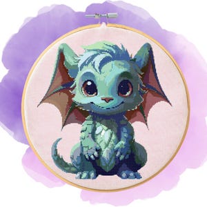 Cute Baby Dragon Cross Stitch Pattern