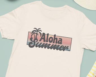Aloha Shirt with Palm trees - Hawaii Tee for Beach Lovers - Casual Beach Shirt with Tropical Vibes - Perfect Vacation Graphic Tee