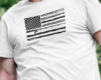 Fishing Shirt "US Flag Fishing" - Unique Fishermen Gift, Anglers, and Outdoors Enthusiasts