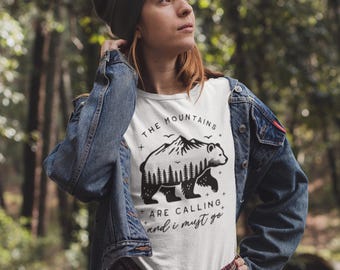 Bear Mountain Graphic Tee: Nature Lover Hiking Shirt