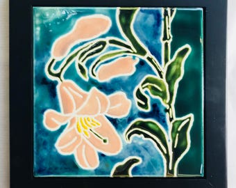 Tile/trivet-Pink Lillies Tile/Trivet