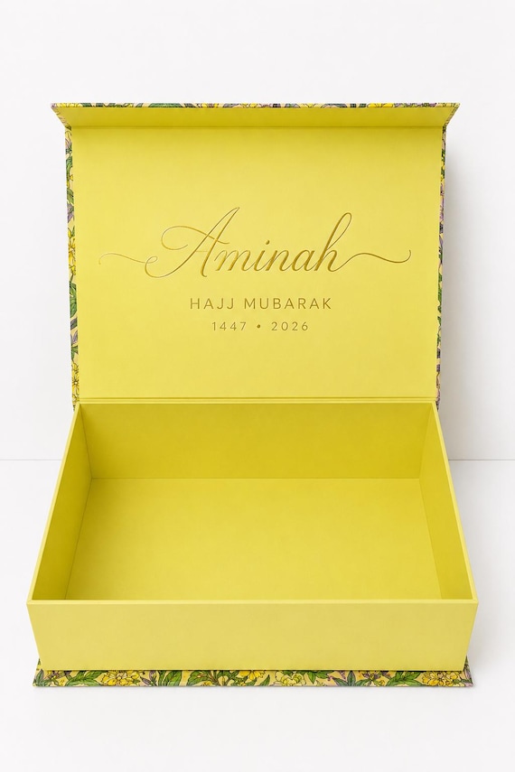 William Morris-patterned keepsake box with Islamic personalization — a rare intersection of classic Arts & Crafts aesthetics and meaningful cultural gifting.