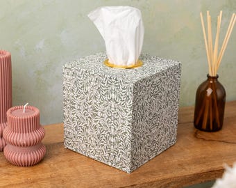 William Morris Tissue Box Holder, Tissue Box Cover, Tissue Box Holder Cube, Tissue Box Covers Cube, Gift Ideas, (Green, Indigo, Orange