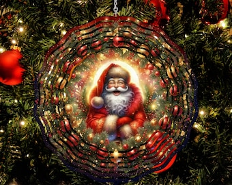 Diseño de molinillo de viento de Papá Noel, PNG para sublimación digital, molinillo navideño, regalo moderno para Navidad, arte de Papá Noel