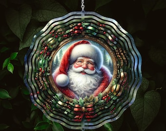 Molinillo de viento de Papá Noel, diseño de sublimación digital, descarga digital, decoración navideña, 3,6 x 3,6 m, 300 ppp, PNG