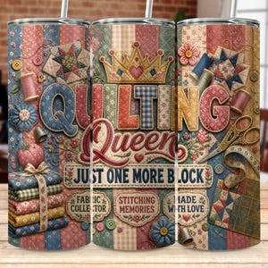 Quilting Queen PNG Digital Download, Patchwork Crafter Sublimation Design, Sewing Room Wall Art, Stitcher Gift Clipart Graphic