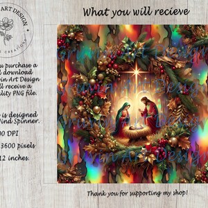 Christmas Nativity Wind Spinner Sublimation Design,Digital,PNG File,Instant Download,Spinner Template,Christmas Wind Spinner Design image 9