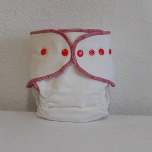 Fitted Medium Cloth Diaper- 10 to 20 lbs- Basic Red (Inv # 18034)