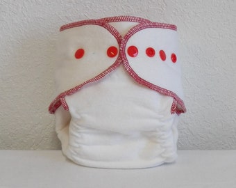 Fitted Small Cloth Diaper- 6 to 12 pounds- Basic Red- (Inv #17059)