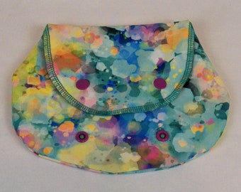 Wet Bag Clutch - Color Splash- Small Sized - Wetbag for cloth pads, waterproof bag for washable sanitary towels (In #8001)