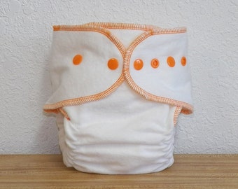 Fitted Large Cloth Diaper- 20 to 30 pounds- Basic Orange- (Inv #19000)